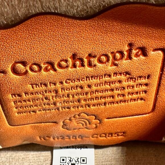 COACH COACHTOPIA Dinky Cloud Bag Mini Micro Wavy Leather Cream Chain Link Strap - Picture 10 of 15